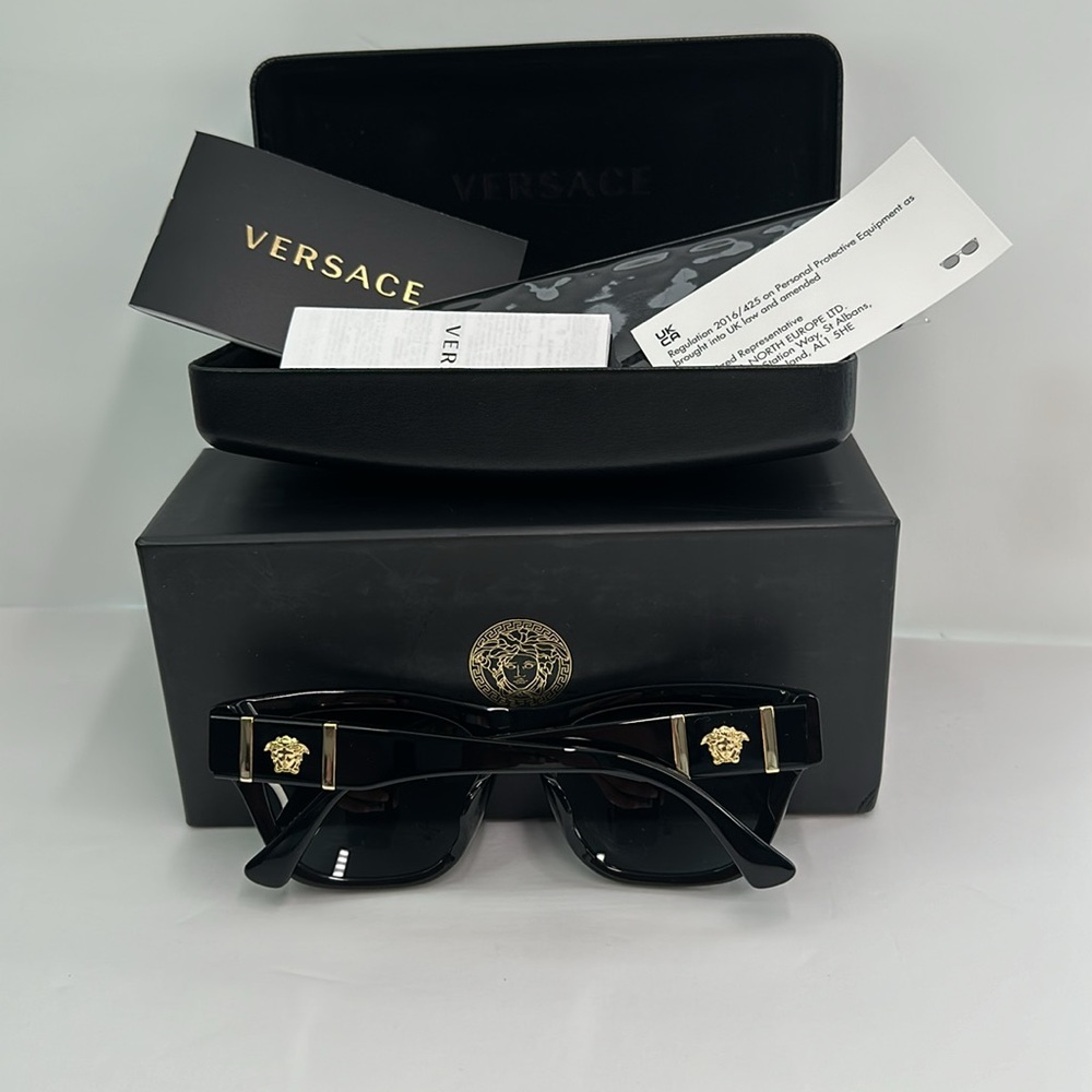 💯- New Authentic VERSACE Men's Low Bridge Fit Sunglasses VE4457F - Picture 9 of 11